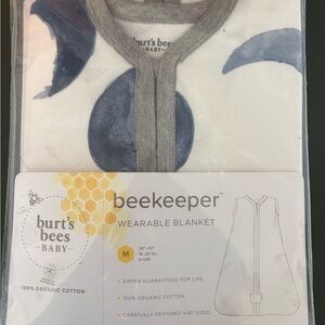 Burt's Bees Baby Wearable Blanket sleep sack medium 6-12 months blue moons